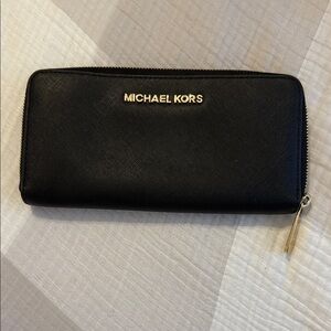 Michael Kors Black Wallet with Gold Accents